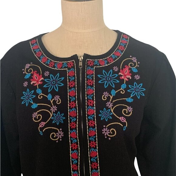 VTG Full Zip Jacket Top KORET Womens Embroidered BOHO Plus S 18 #217A - Picture 4 of 7